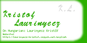 kristof laurinyecz business card