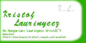 kristof laurinyecz business card